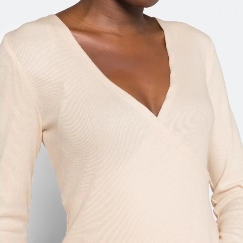 1. State Women's Soft Cream V-Neck Blouse - Picture 3 of 6